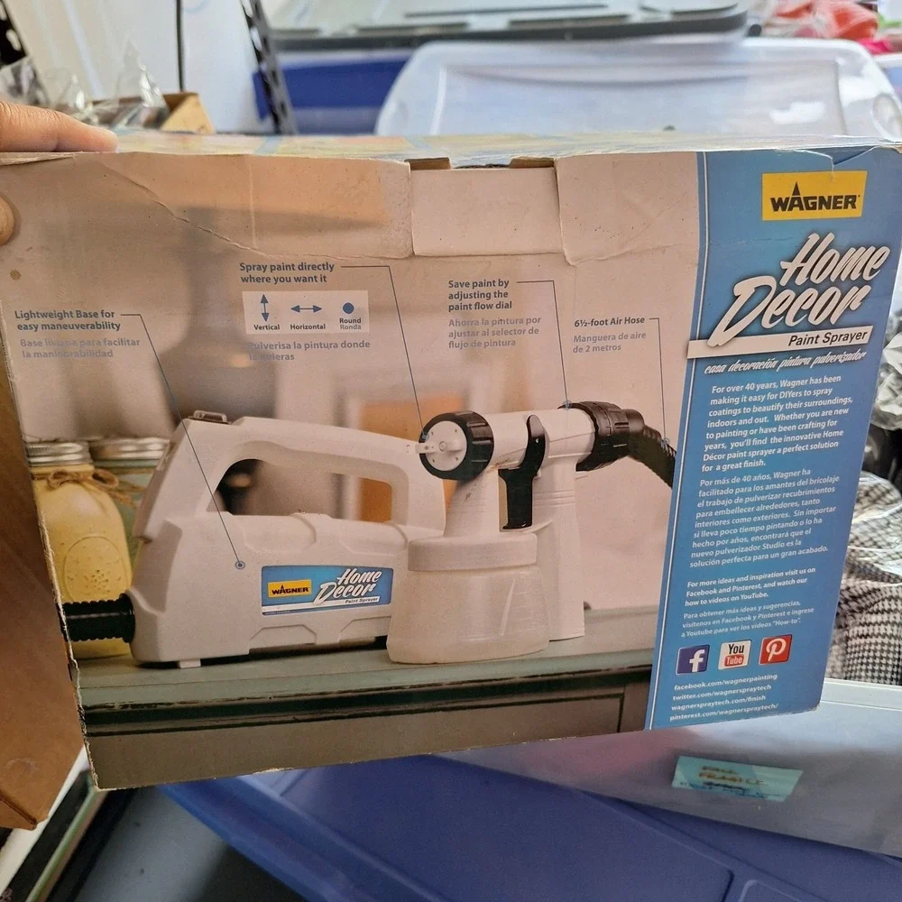 Wagner Home Decor Paint Sprayer Open Box Unused Complete HVLP Chalk Paint